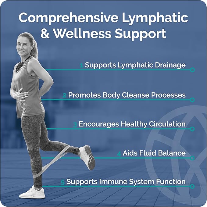 LymphaFlo - Lymphatic Drainage Supplement - Lymph System Support - with Bromelain, Echinacea, Dandelion, Rutin, Burdock, Lemon Powder, Kelp & More - Vegan, Gluten Free, Dairy Free - 60 Capsules