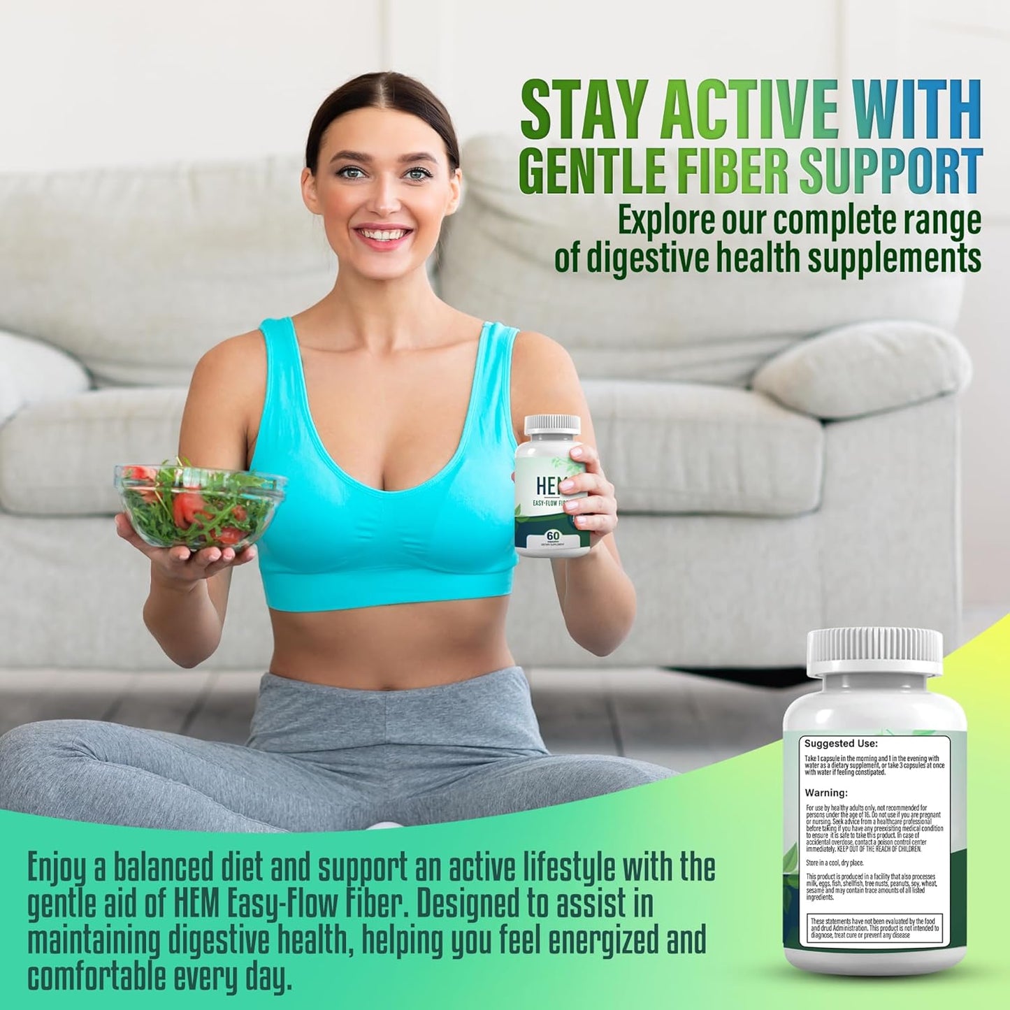 Easy-Flow Fiber – Plant-Based Oat Fiber Supplement for Constipation, Bloating, and Gas Relief | Gentle Digestion and Hemorrhoid Support | Non-Psyllium, Gluten-Free (2)