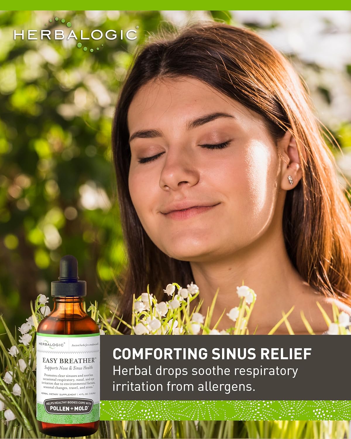 Herbalogic - Easy Breather Liquid Herb Drops - Supports Nose & Sinus Health - Helps Healthy Bodies Cope with Pollen & Mold - Based on The Traditional Chinese Formula Yu Ping Fang San - 4 Fl. Oz.