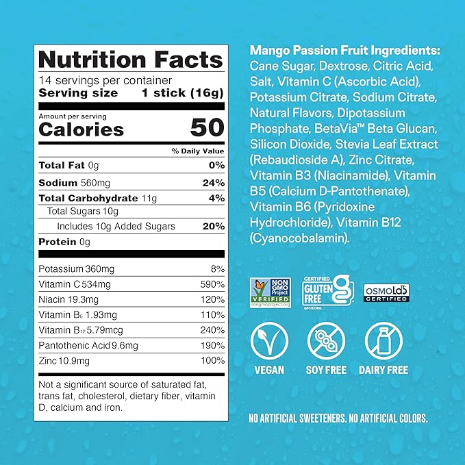 Liquid I.V.® Hydration Multiplier +Immune Support - Mango Passionfruit | Electrolyte Powder Drink Mix | 1 Pack (14 Servings)