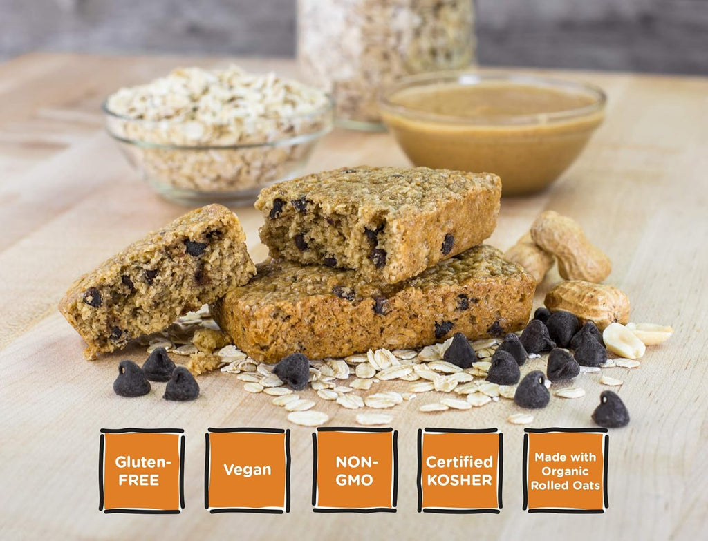 Bobo's Peanut Butter Chocolate Chip Oat Bars, Gluten Free, Non-GMO, Whole Grain Oats, Pack of 12 | Snack Bars | On-the-Go | Made with Simple Ingredients