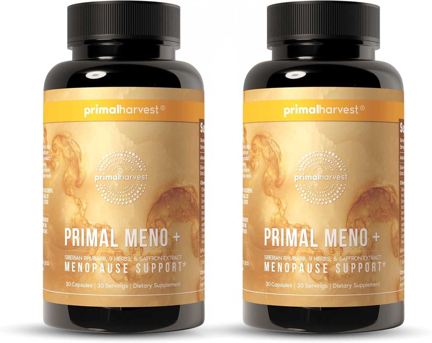 Primal Harvest Meno+ Menopause Support with Saffron & Chinese Herbs Support Mood, Menopausal Symptom Relief, & General Well-Being (2 Pack)