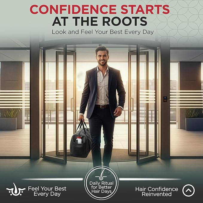 Hair Growth Supplements for Men – Clinically tested for visibly thicker hair and scalp coverage – All natural ingredients, saw palmetto to block DHT – Drug-free, Safe – Doctor recommended