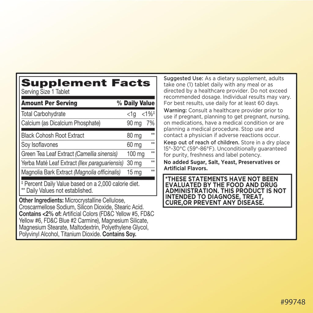 Quality Choice Estro Support Max + Energy Tablets Menopause Support 30 Count