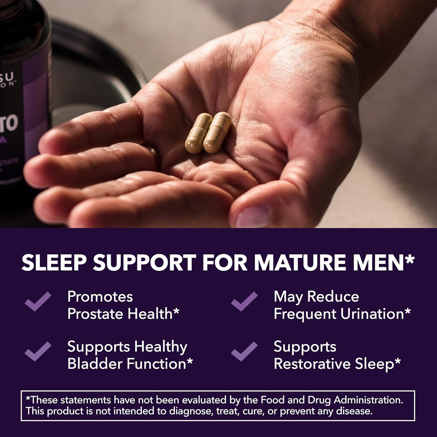 Saw Palmetto PM for Men with Melatonin 3mg - Night Time Prostate Health Supplement for Bladder and Sleep Support - Reduce Urinary Frequency - 200 Count - Vegan, Non-GMO Capsules - Over 6 Month Supply
