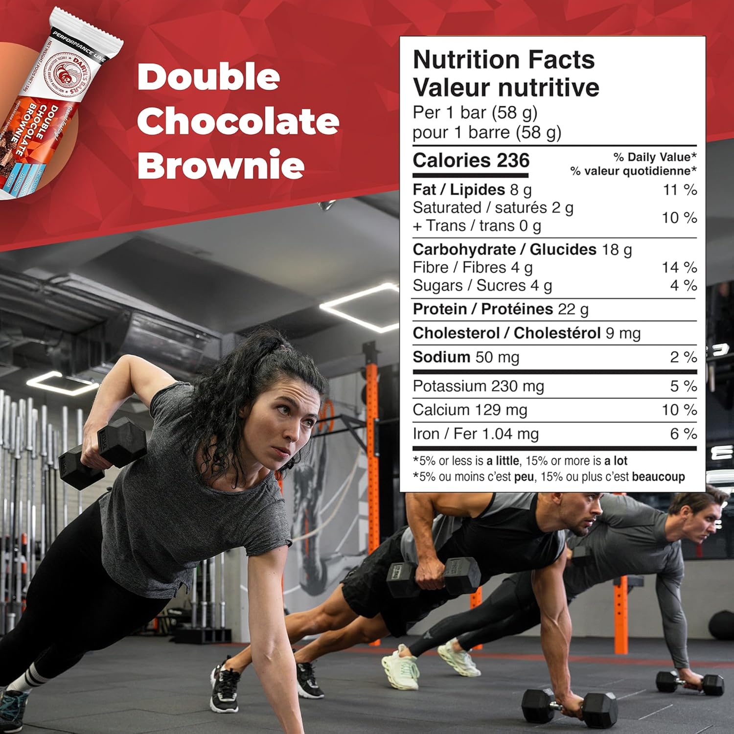 Daryl's Bars, Double Chocolate Brownie On the Go Whey Protein Bars, Gluten Free, Protein Snack, Meal Replacement, Pack of 2