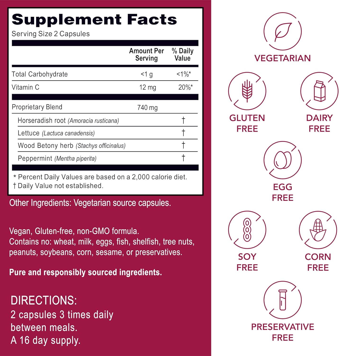 Kroeger Herb Products, Sinus Blend, All Natural Sinus Support for Adults, Congestion Relief and Sinus Pressure Relief, Blocks or Suppresses Histamin, Non-GMO, No Preservatives, Made in USA