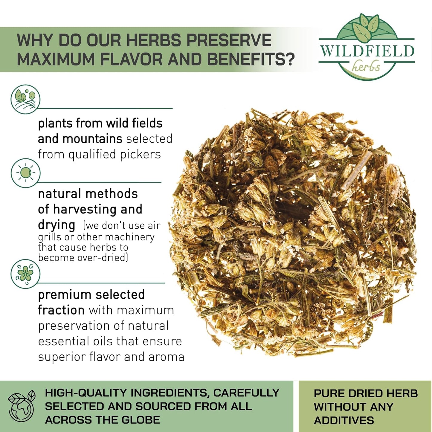 4 oz. Yarrow Herb Dried Yarrow Leaf & Flower Herbal Tea (Achillea Millefolium Tea) - 113g Herb Tea Milenrama