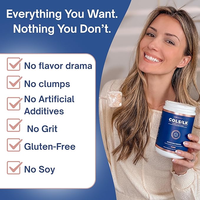 SRILabs ColSilk Unflavored Hydrolyzed Collagen Powder with Colostrum and Polypodium - Skin, Hair, Nails, Gut Health and Joint Support - One Scoop Daily | 1 Month Supply
