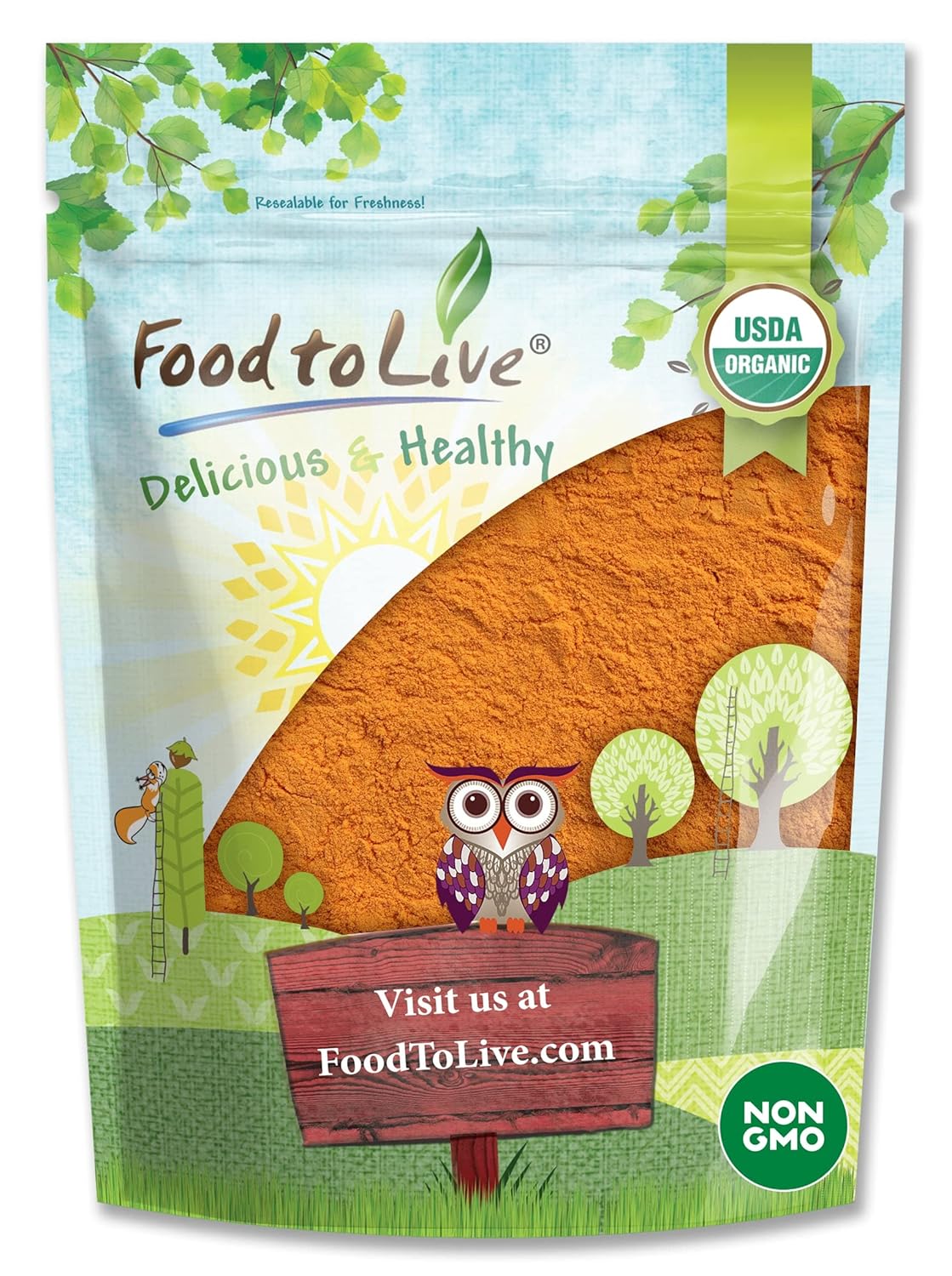 Food to Live Organic Goji Berry Powder, 1.5 Pounds Non-GMO, Kosher, Vegan, Bulk, Contains Maltodextrin