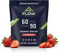 Flow Formulas Strawberry Endurance Drink Mix, Top 12 Allergen-Free, Carbohydrate & Electrolyte Sports Fuel Powder for Performance Training, High Carb Hydration Exercise Support, Gluten-Free, 10 Serv