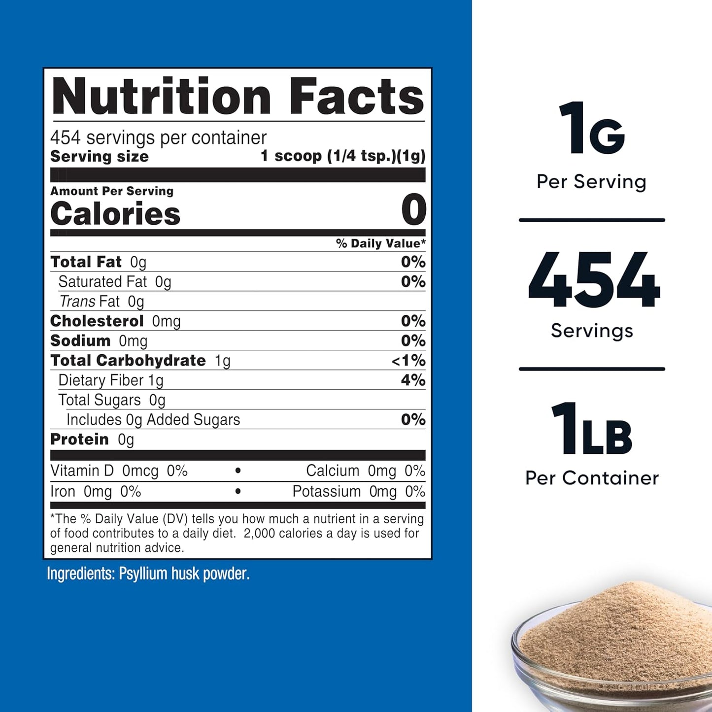 Nutricost Psyllium Husk Ground Powder (1lbs) - Gluten Free and Non-GMO