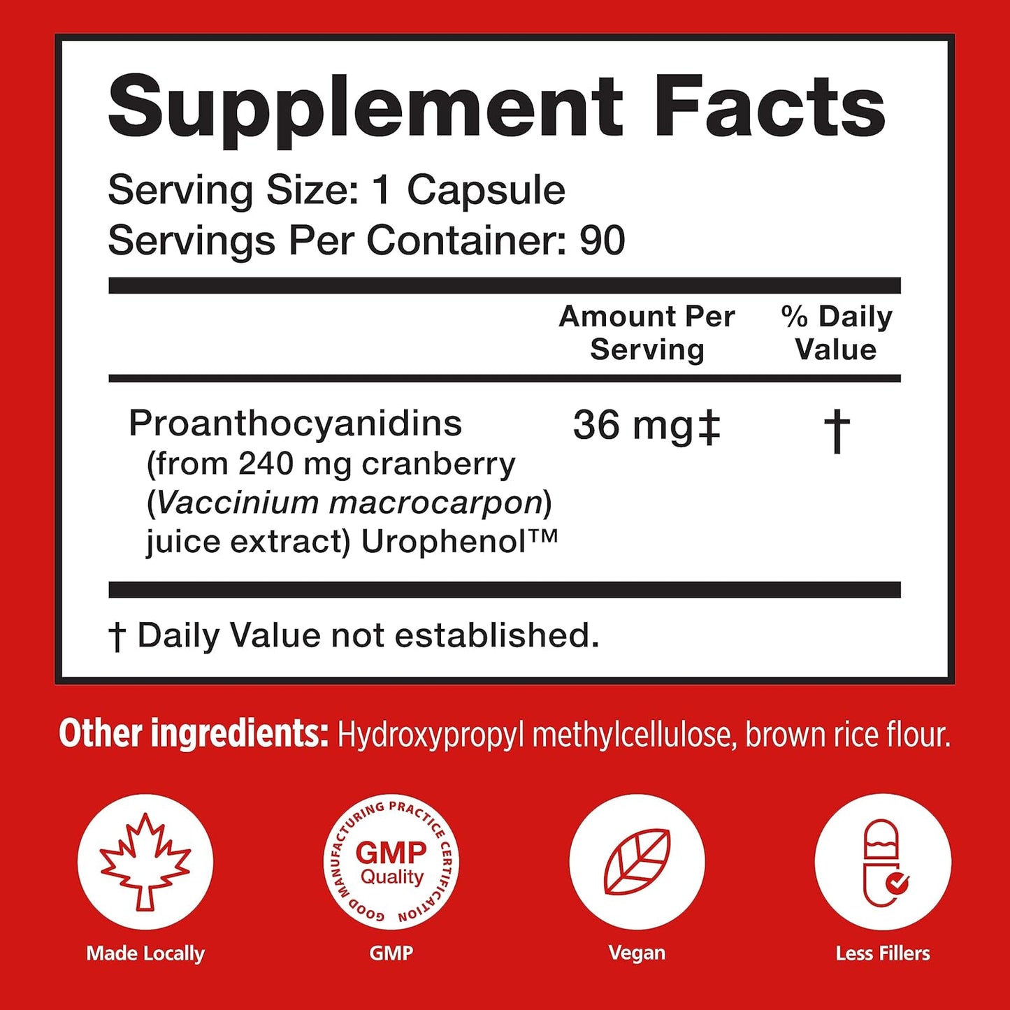 Utiva Cranberry PACs – Clinically Studied Ingredients 36mg PACs for UTI Avoidance - Supplement for Urinary Tract Health for Women and Men – Cranberry Extract Pills for Bladder Health, 90 Vegi Capsules