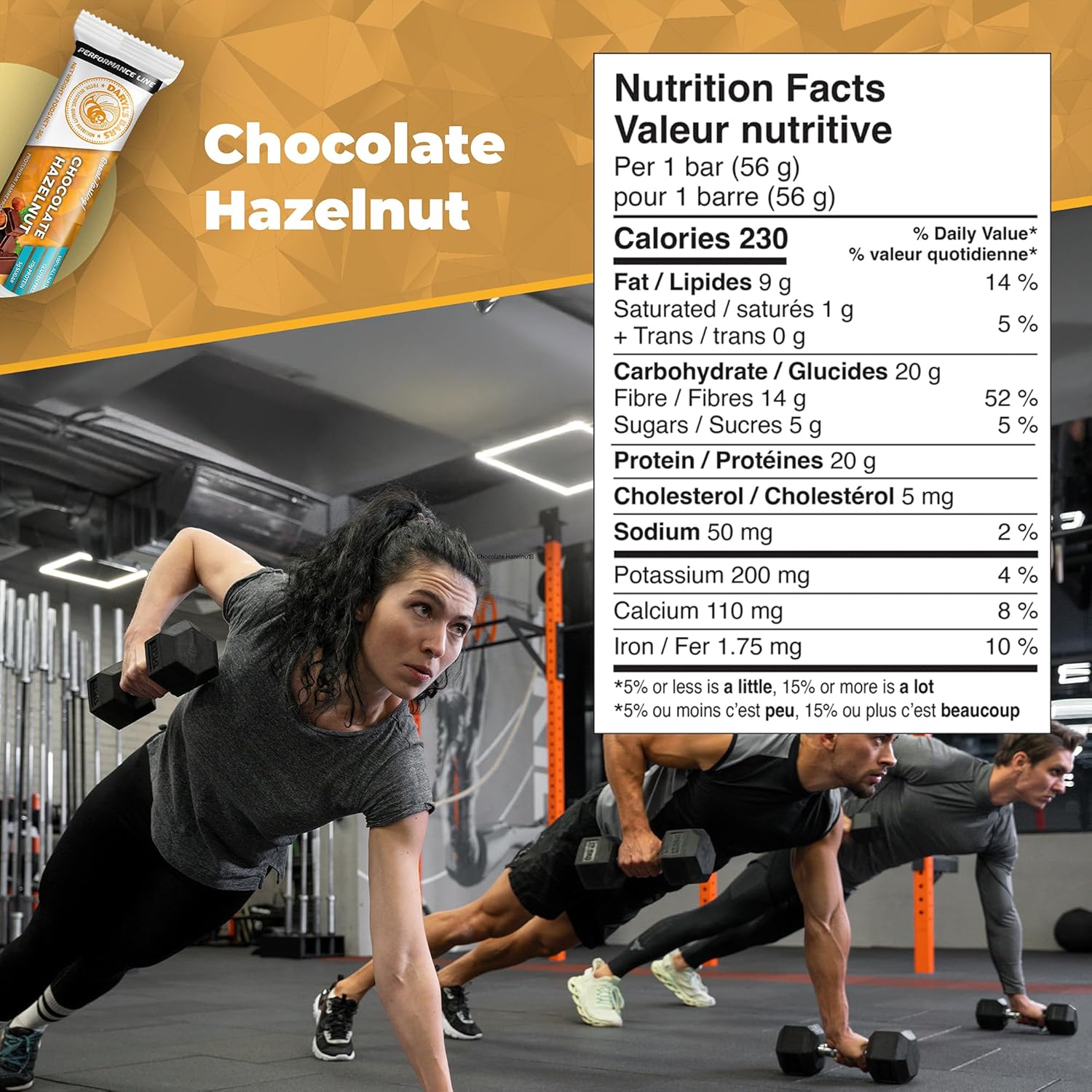 Daryl's Bars, Chocolate Hazelnut On the Go Whey Protein Bars, Gluten Free, Protein Snack, Meal Replacement, Pack of 2