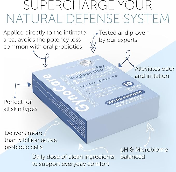 Vaginal Probiotics for Women | Feminine Care | pH Balance for Women | Yeast Infection Care | Bacterial Vaginosis Treatment | Defense Against Burning and Excess Discharge | 10 Pre-Filled Applicators