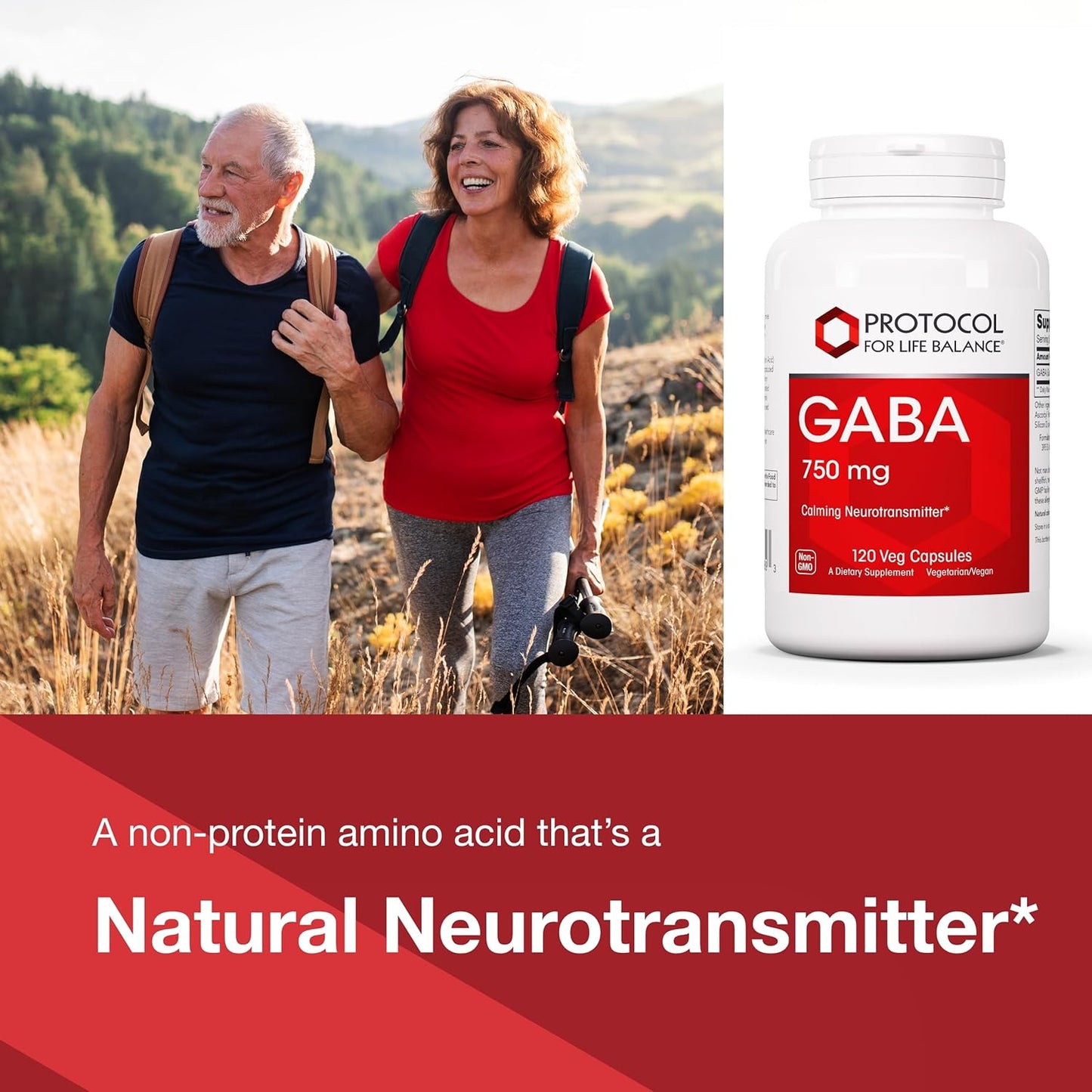 PROTOCOL FOR LIFE BALANCE GABA 750mg - Normal Cognition- Supplement - 120 Veg Caps
