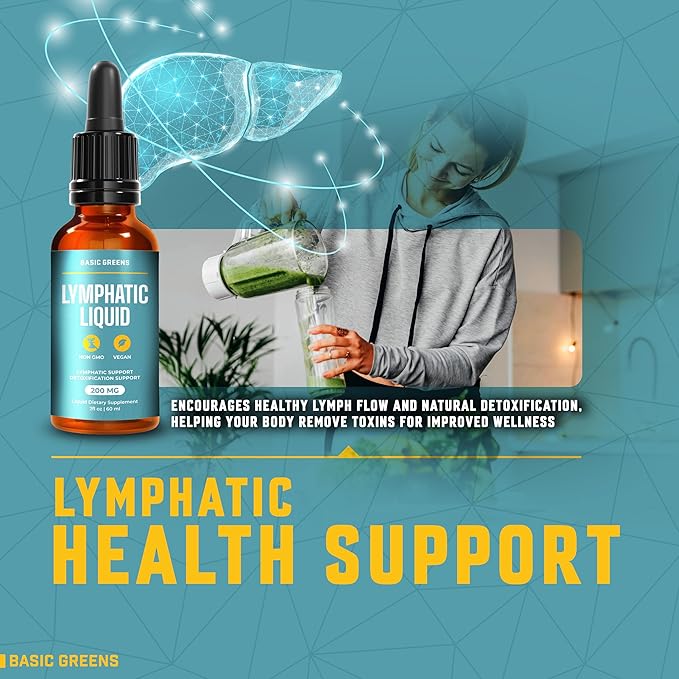 Lymphatic Support Liquid – Natural Immune Booster for Lymphatic Drainage, Fluid Balance, and Daily Cleanse, Easy - Absorb Liquid Formula for Wellness Support, 2 Fl Oz