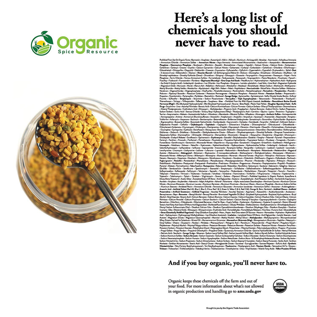 Organic Fenugreek Powder | 8 oz - 226g | USDA Organics and Non-GMO Verified Project Approved | Product of India | 100% Raw and Natural | Resealable Kraft Bag by SHOPOSR