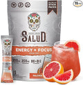 Salud 2-in-1 Energy Drink Powder + Focus, Paloma, Organic Caffeine, B6 + B12, Theanine, Clean Energy Drink Packets, Agua Fresca Mix, Non-GMO, Gluten Free, Vegan, 1g of Sugar, (15 Servings)