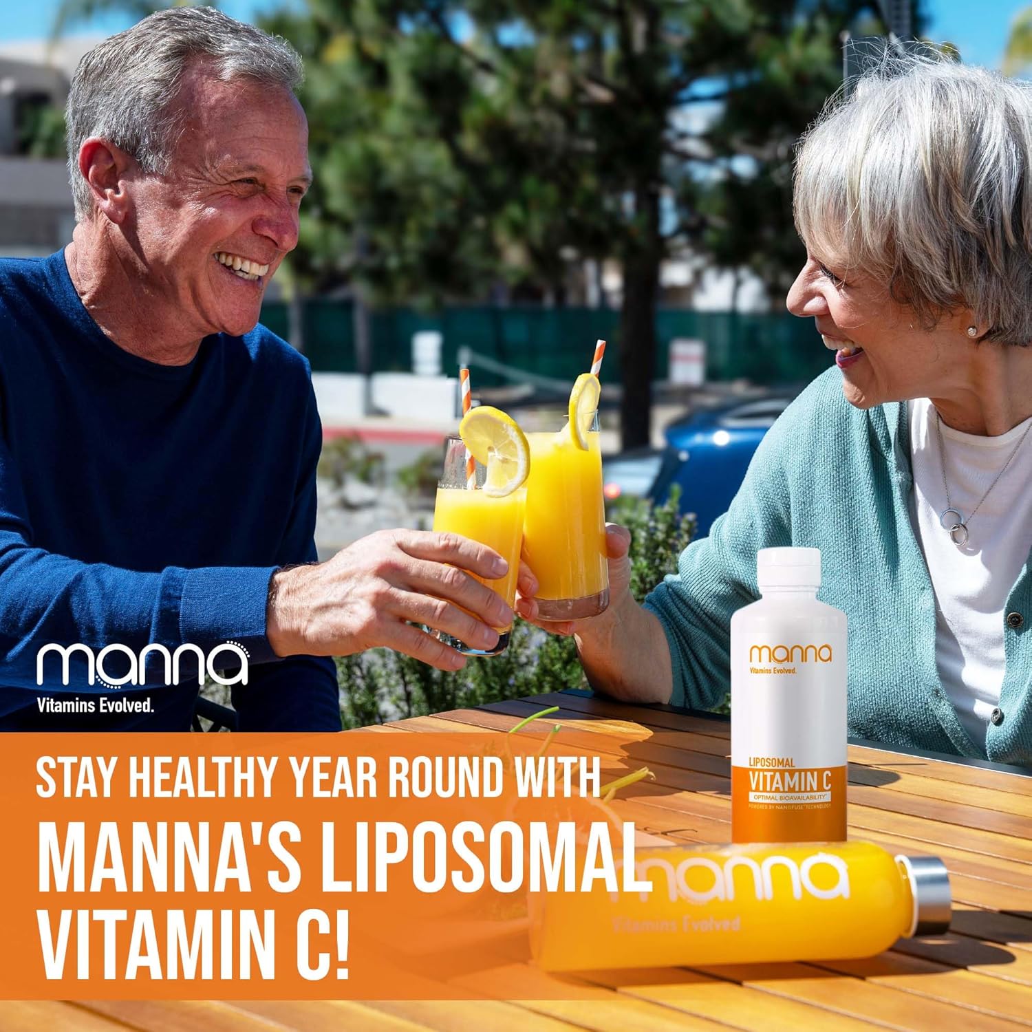 Manna Vitamins Evolved - Liposomal Vitamin C – High Absorption Liquid Immune Support Supplement with Antioxidants – Collagen Booster for Skin, Joints, Heart & Aging – Non-GMO, Vegan, 1000mg