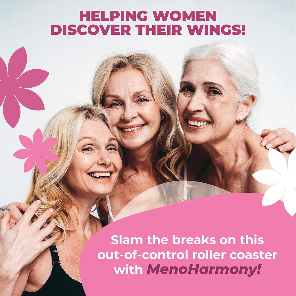 MenoHarmony Menopause Support Supplement for Women Hormone Harmony - Estrogen Pills for Natural Menopause Relief - Helps Ease Hot Flashes, Night Sweats, Renews Hormone Balance for Women - for 1 Month