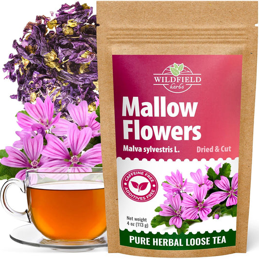 4 oz. Malva Tea Mallow Herb Mallow Flower Leaves Herbal Tea (Malva) - 113g Herb