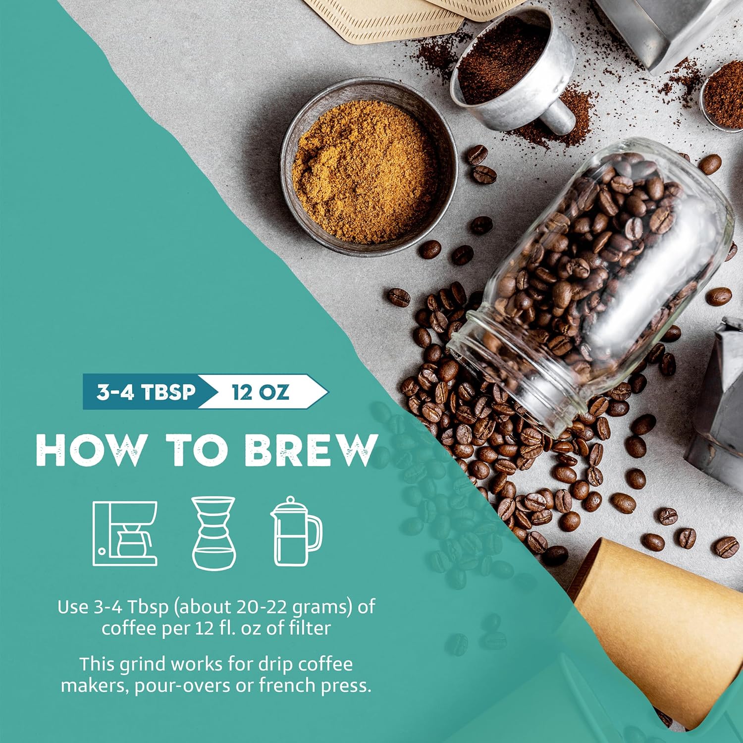 Organic Mushroom Decaffeinated Coffee Dark Roast, Red Reishi & Chaga, Swiss Water Process, Full Fruiting Bodies, Decaf for Calm and Relaxed Focus Grade 1 Single Origin Peruvian, 12oz - Ground