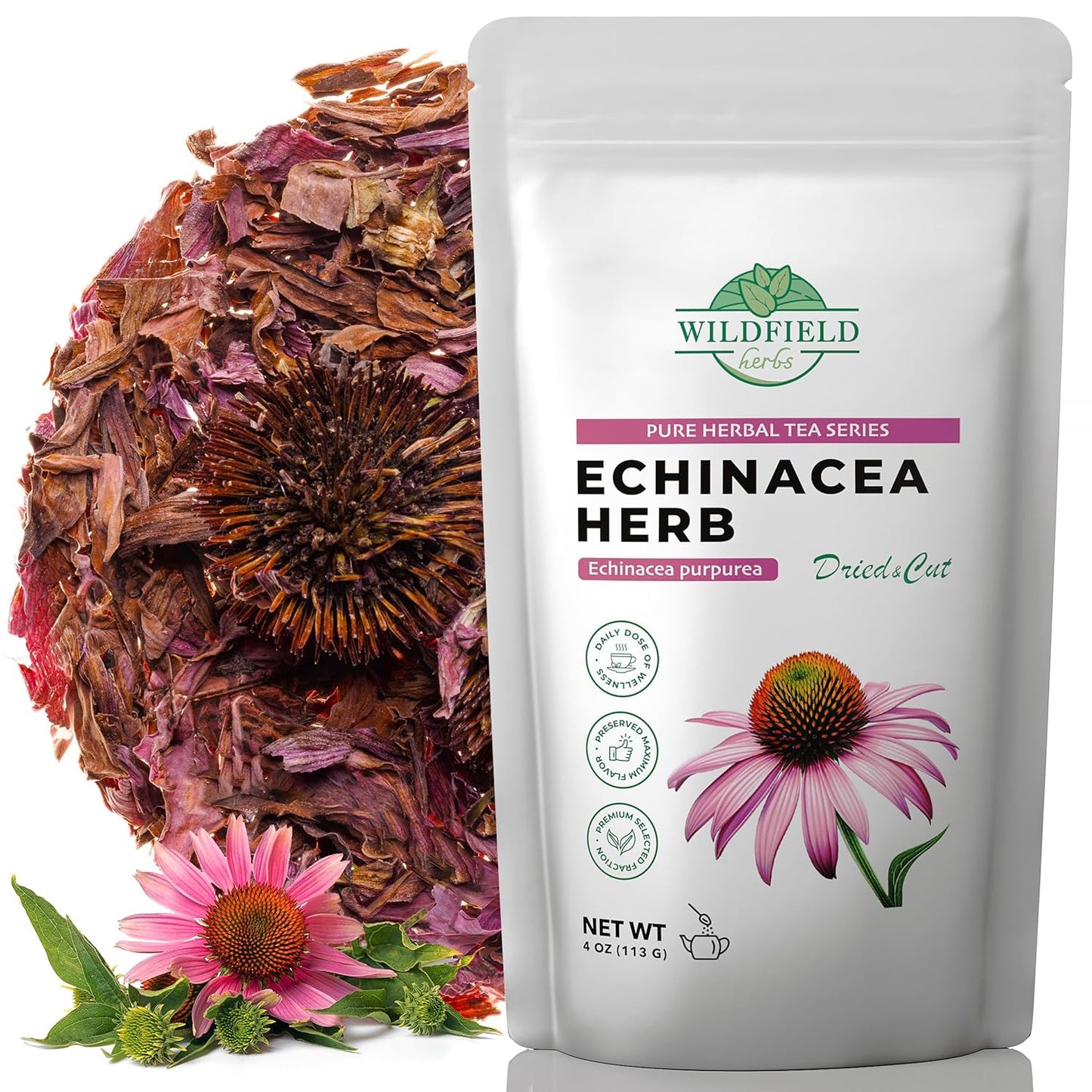 4 oz. Dried Echinacea Herb Herbal Tea (Echinacea purpure) - 113g Equinácea Herb Tea