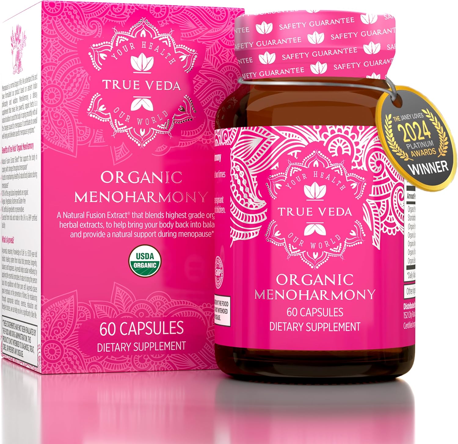 Menopause Supplements for Women - USDA Organic | Menopause Support | Female Hormone Balance Supplement | Also Supporting with Premenopause and Perimenopause | 60 Vegan Capsules