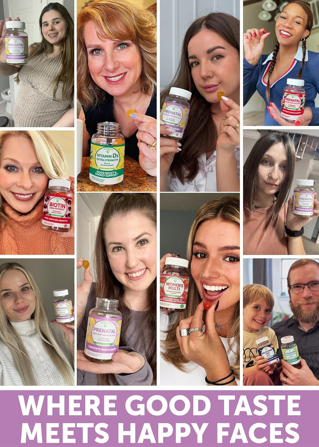 Lunakai USA Made Prenatal Vitamins for Women with Iron & Folic Acid - Delicious Prenatal Gummies, Non-GMO, Gelatin-Free - 3 Pack