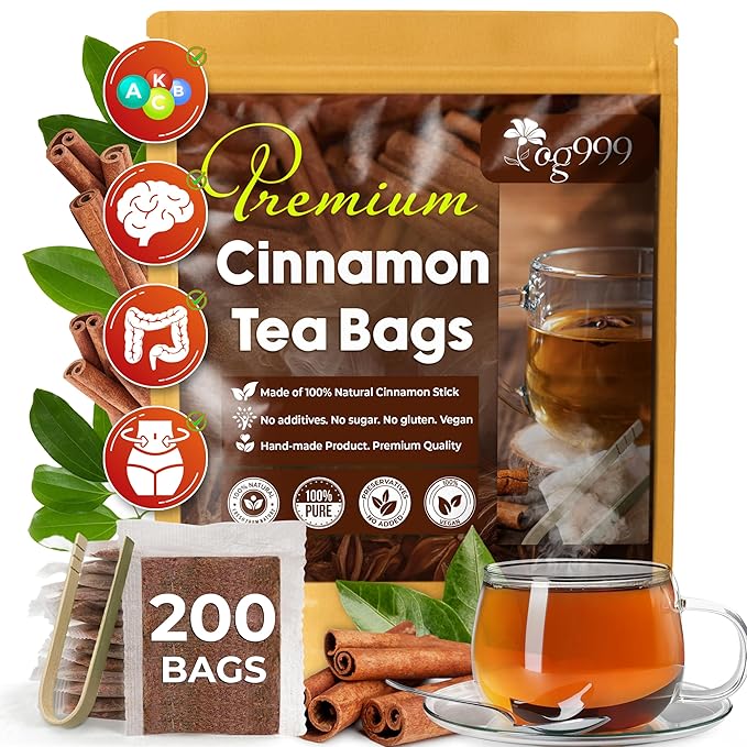 TOG999, Premium 200 Tea Bags - Special Cinnamon Tea, 100% Natural & Pure, Herbal Tea. Cinnamon Stick Herbal Spice