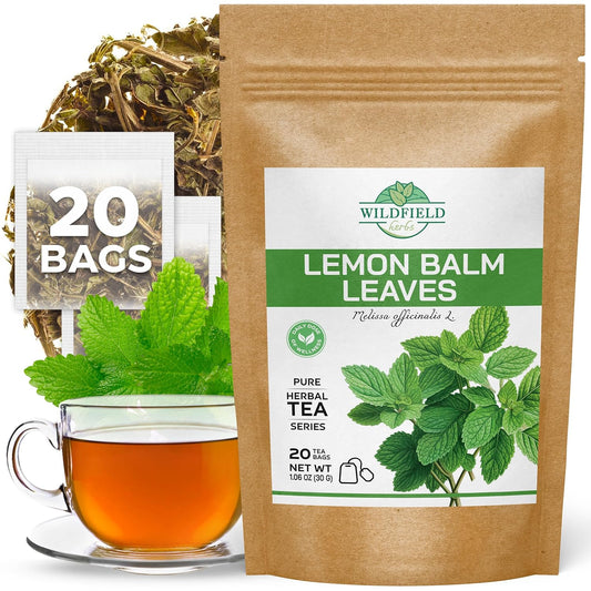 20 Bags Dried Lemon Balm Herb Frontier Loose Lemon Balm Tea (Melissa Officinalis Tea) - 20 Count 1.5 g Bags Melissa Herb Te De Toronjil