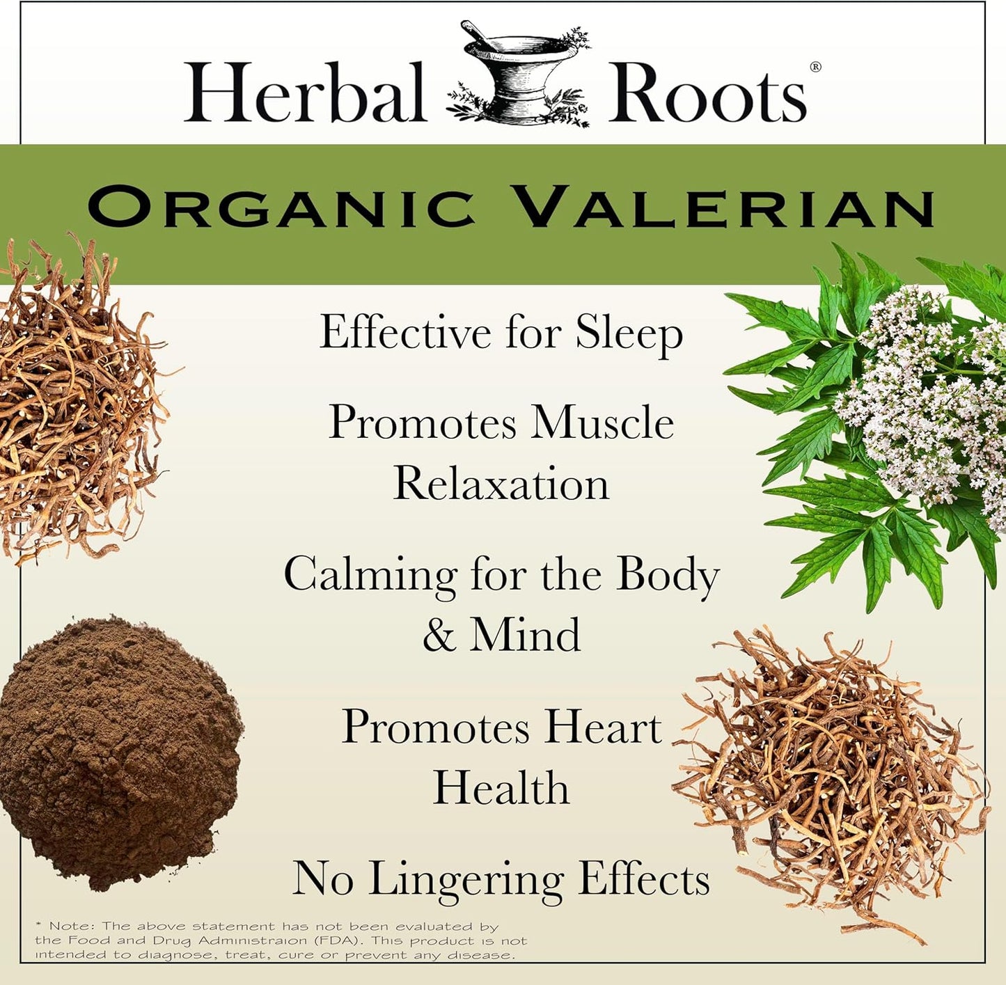 Herbal Roots Pure Organic Valerian Root Capsules - 900 mg - Non-Habit Forming with no Melatonin, Non-GMO - 60 Count Vegan Capsules, Herbal Supplement