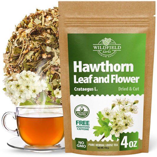 4 oz. Hawthorn Tea Hawthorne Leaf Flower Herbal Tea (Crataegus) - 113g Hawthorn Leaves & Flower Herb Espino Blanco Hojas