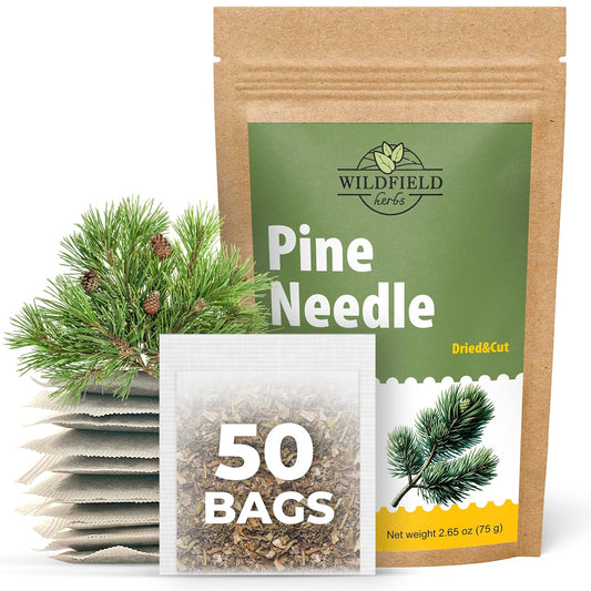 50 Bags Pine Needle Tea Dried Pine Needles Herb Tea (Pinus Koraiensis) - 50 Count 1.5g Bags Dried Needle Leaf Aguja De Pino