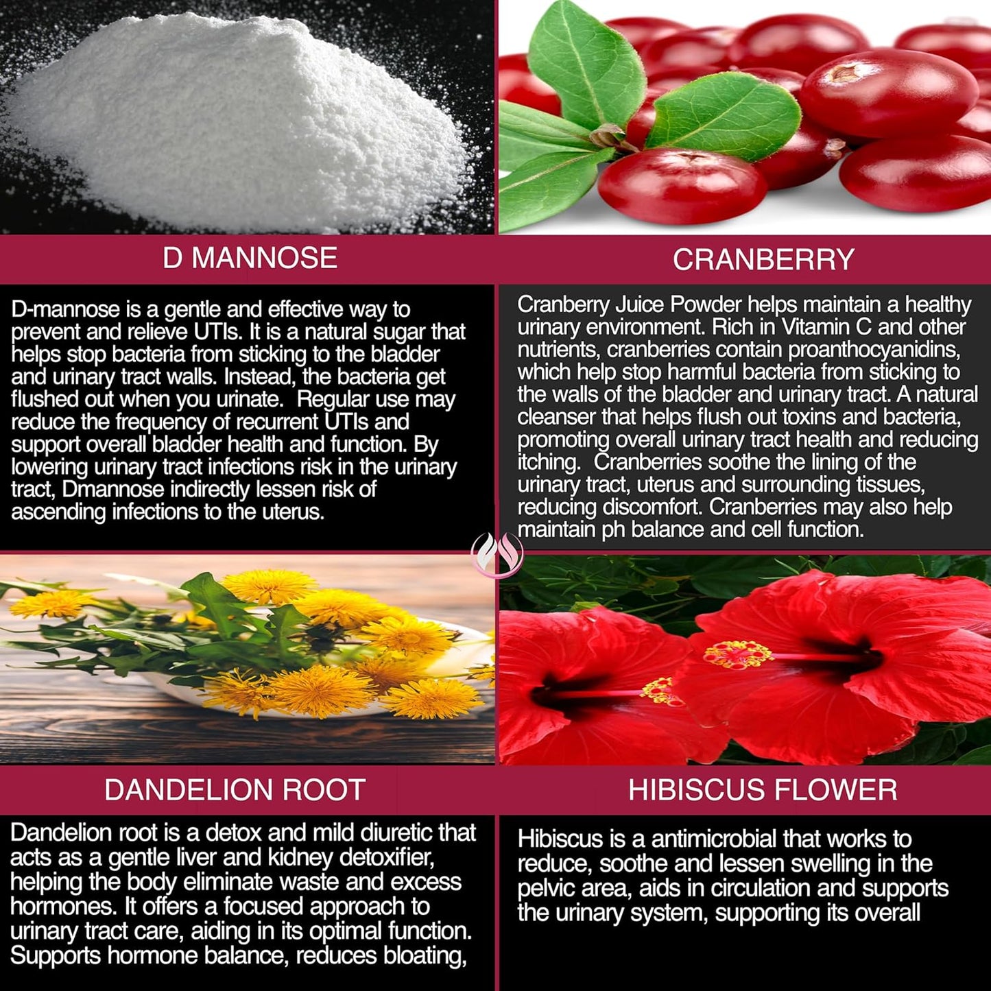 THE ENCLARE NUTRITION D Mannose Capsules|1000mg with Cranberry Pills for Women & Men, Hibiscus & Dandelion. Fast-Acting Urinary Tract Health, Bladder Control, Liver Support, Kidney Cleanse & Detox(3)