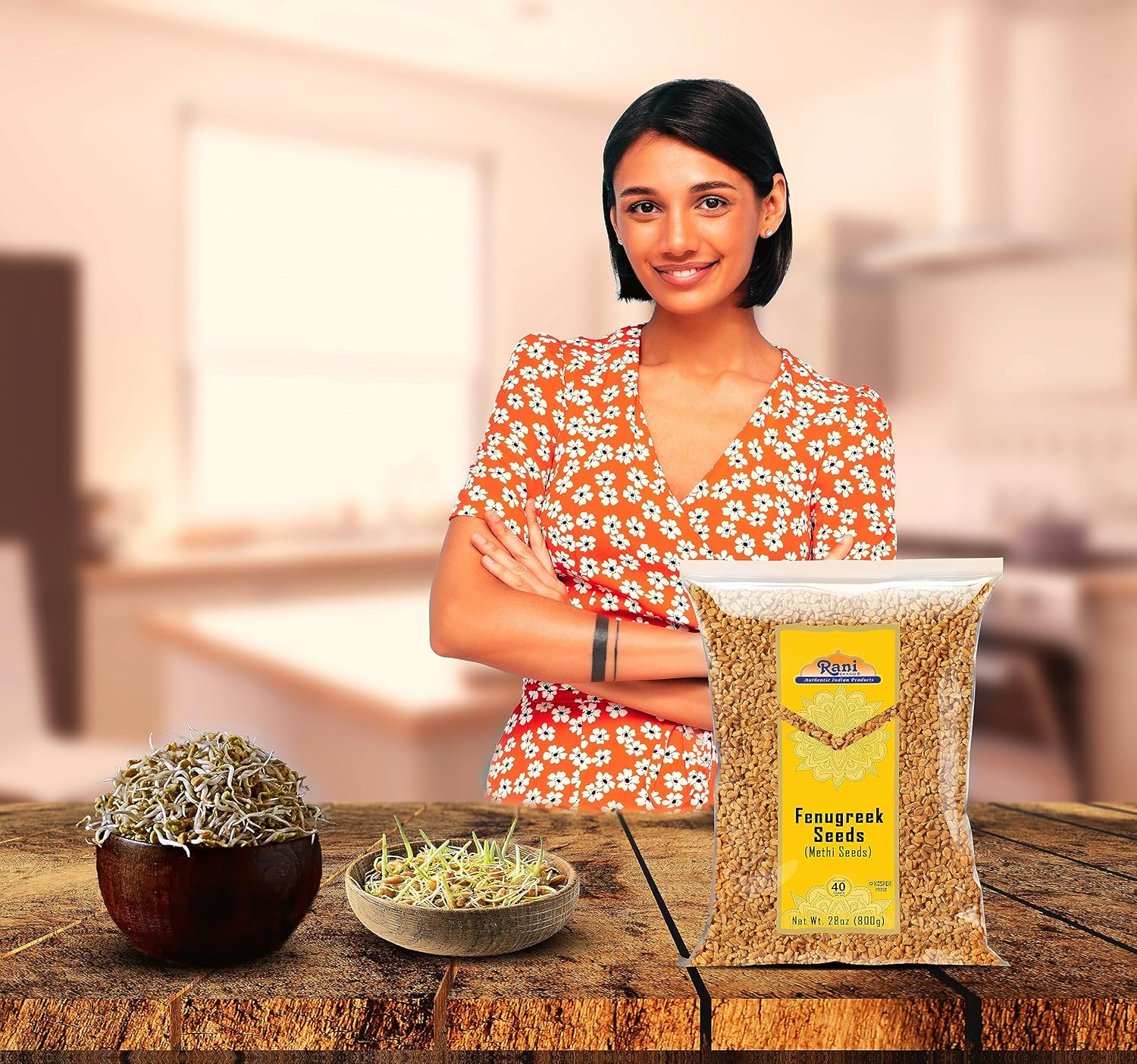 Rani Fenugreek (Methi) Seeds Whole 7oz (200g) Trigonella foenum graecum ~ All Natural | Vegan | Gluten Friendly | Non-GMO | Kosher | Indian Origin, used in cooking & Ayurvedic spice