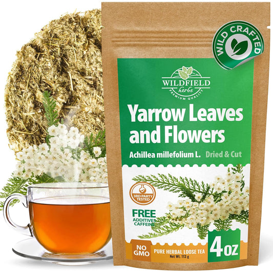 4 oz. Yarrow Herb Dried Yarrow Leaf & Flower Herbal Tea (Achillea Millefolium Tea) - 113g Herb Tea Milenrama