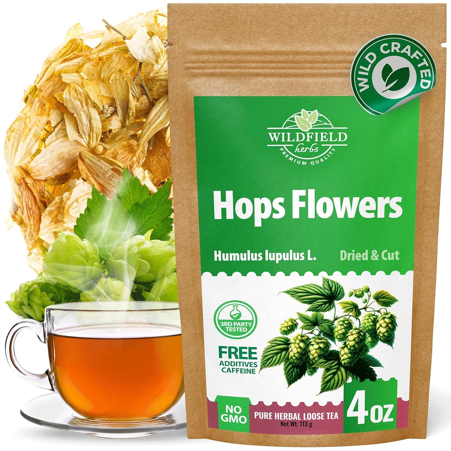 4 oz. Hops Herb Dried Tea Hops Flowers Herbal (Humulus Lupulus L.) - 113 Gramm Herb Tea Lupulo Entero