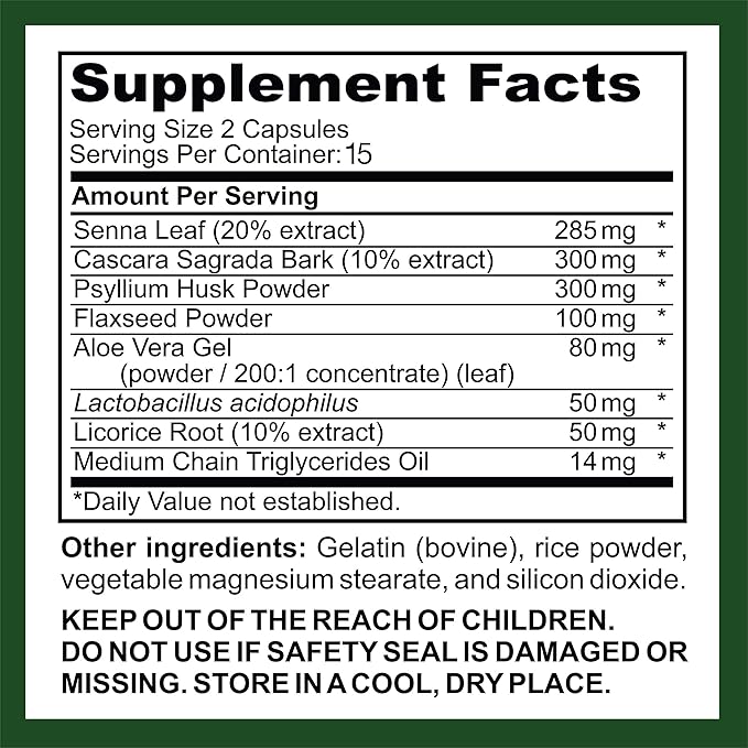 15 Day Cleanse | Colon Detox with Natural Laxative for Constipation & Bloating. 30 Pills to Detoxify & Boost Energy | Extra-Strength Senna Leaf Supplements | Strong for Some People.