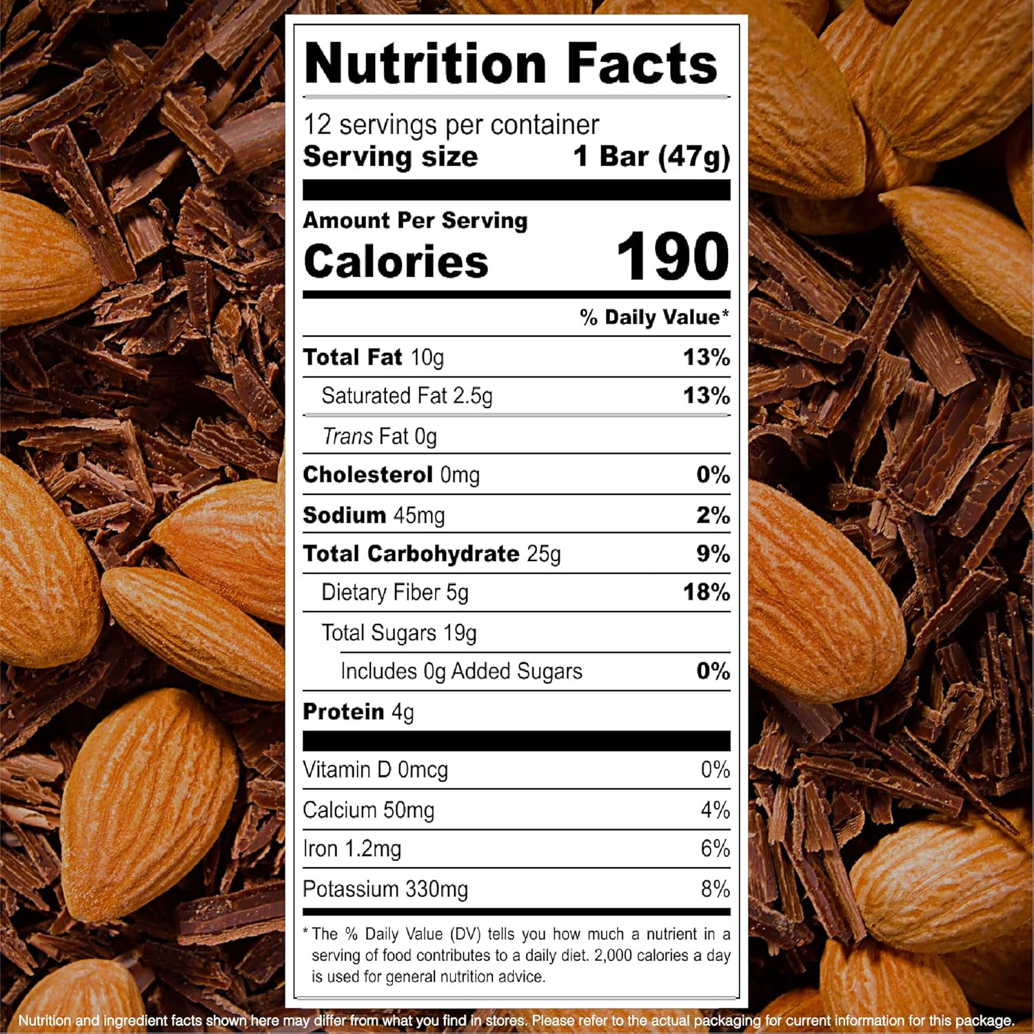 JONESBAR Organic Plant Based Protein Bars | Dark Chocolate Almond | Fruit & Nut Bar, Kosher, Gluten Free, Breakfast Bars, School Snacks, Vegan Snack & Healthy Snacks for Adults and Kids (Pack of 12)