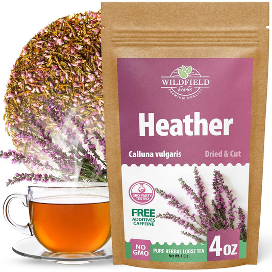 4 oz. Dried Heather Flowers And Leaves Herbal Tea (Calluna vulgaris) - 113g Brecina flores y hojas