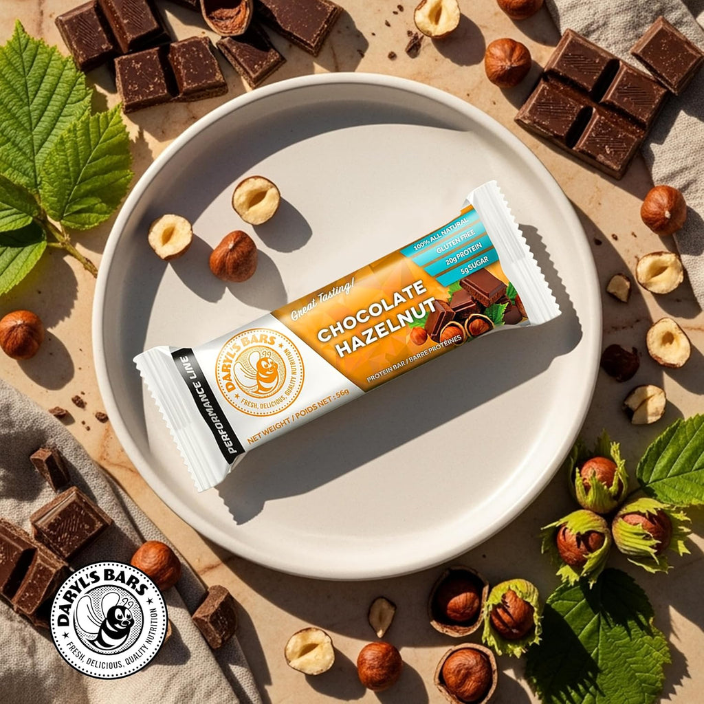 Daryl's Bars, Chocolate Hazelnut On the Go Whey Protein Bars, Gluten Free, Protein Snack, Meal Replacement, Pack of 2