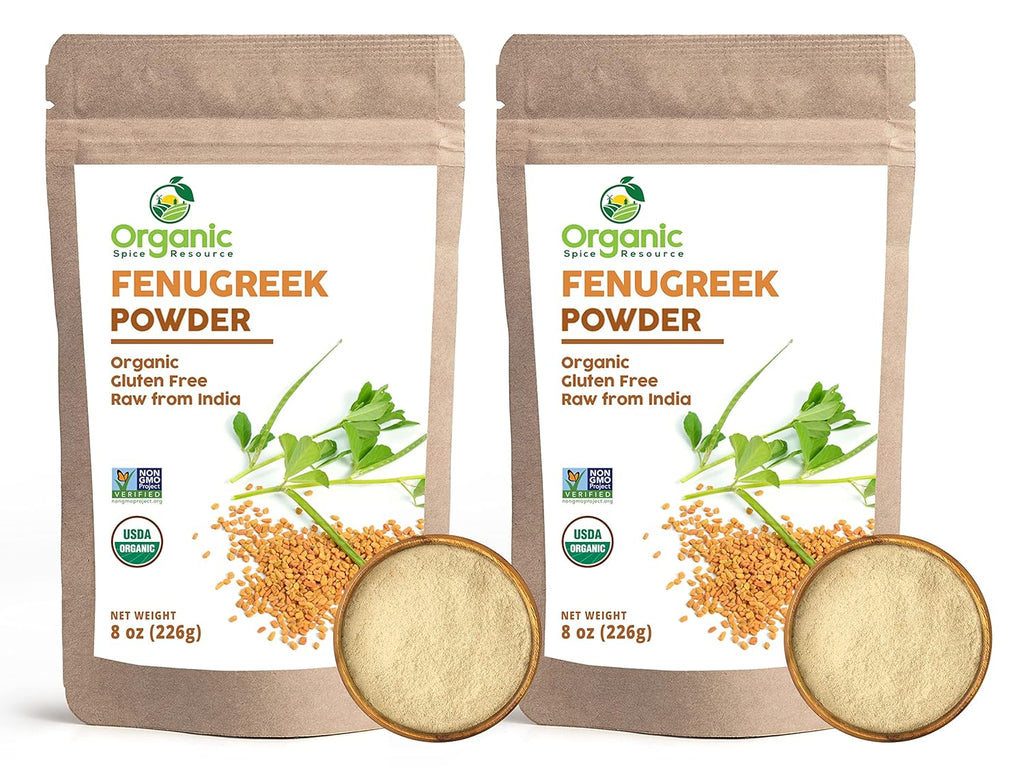 Organic Fenugreek Powder | 16 oz - Pack of 2 | USDA Organics and Non-GMO Verified Project Approved | Product of India | 100% Raw and Natural | Resealable Kraft Bag by SHOPOSR