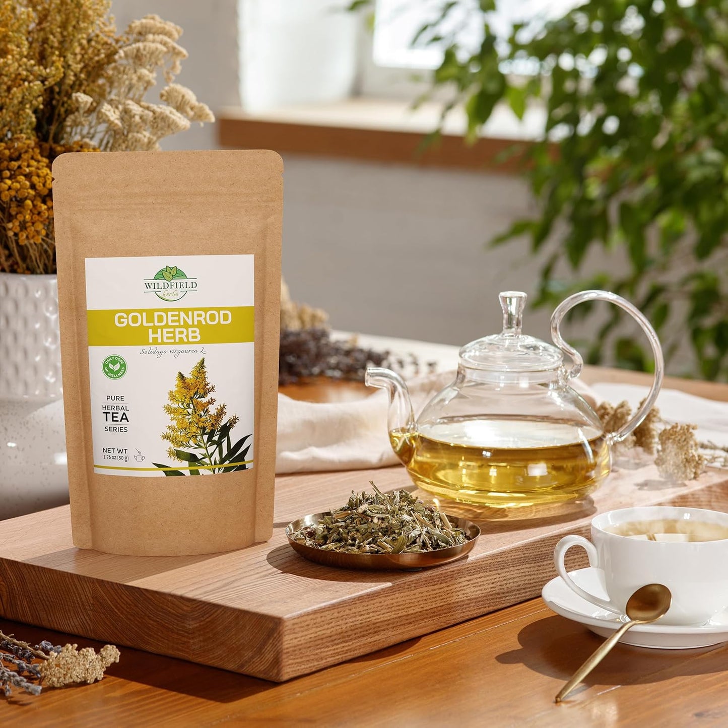 1.8 oz. Goldenrod Tea Herb Golden Root (Solidago Virgaurea L.) - 50g Dried Golden Rod Herbs Herbal Tea