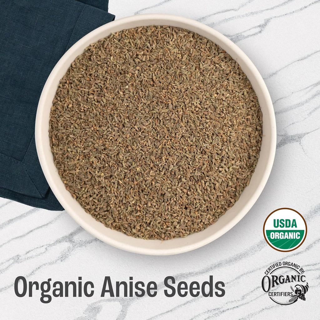 J Mac Botanicals Organic Anise Seeds (16 oz) whole seeds, aniseed, anisecookies, anisetea, aniseseed powder, aniseseeds for baking, Certified Organic.