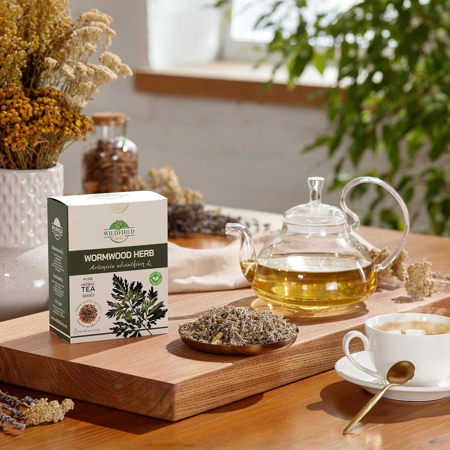 4 oz. Wormwood Tea Wormwood Herb Dried Herb Tea (Artemisia Absinthium) - 113 g Dry Wood Worm Artemisiae Absinthii Herba Artemisa Ajenjo