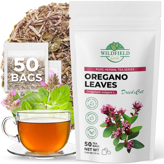 50 Bags Oregano Tea Dried Oregano Leaves Herbal Tea Bag (Origanum Vulgare L.) - 50 Count 1.5g Bags Dry Égano Leaf Herb
